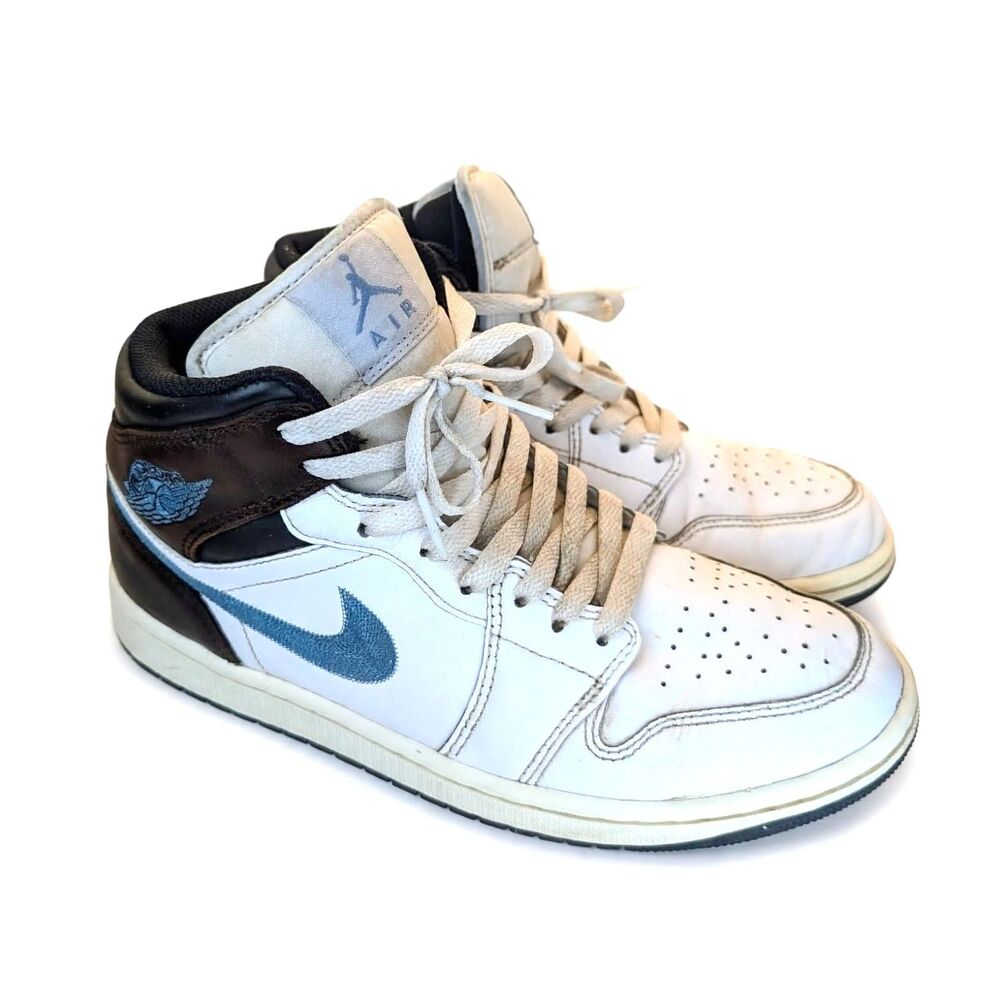 Nike Air Jordan 1 Mid SE Brown Blue Grey FQ7831-142 Mens Size 8 Sneakers